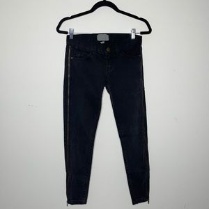 CURRENT/ELLIOTT Side Zip Crop Night Cropped Denim